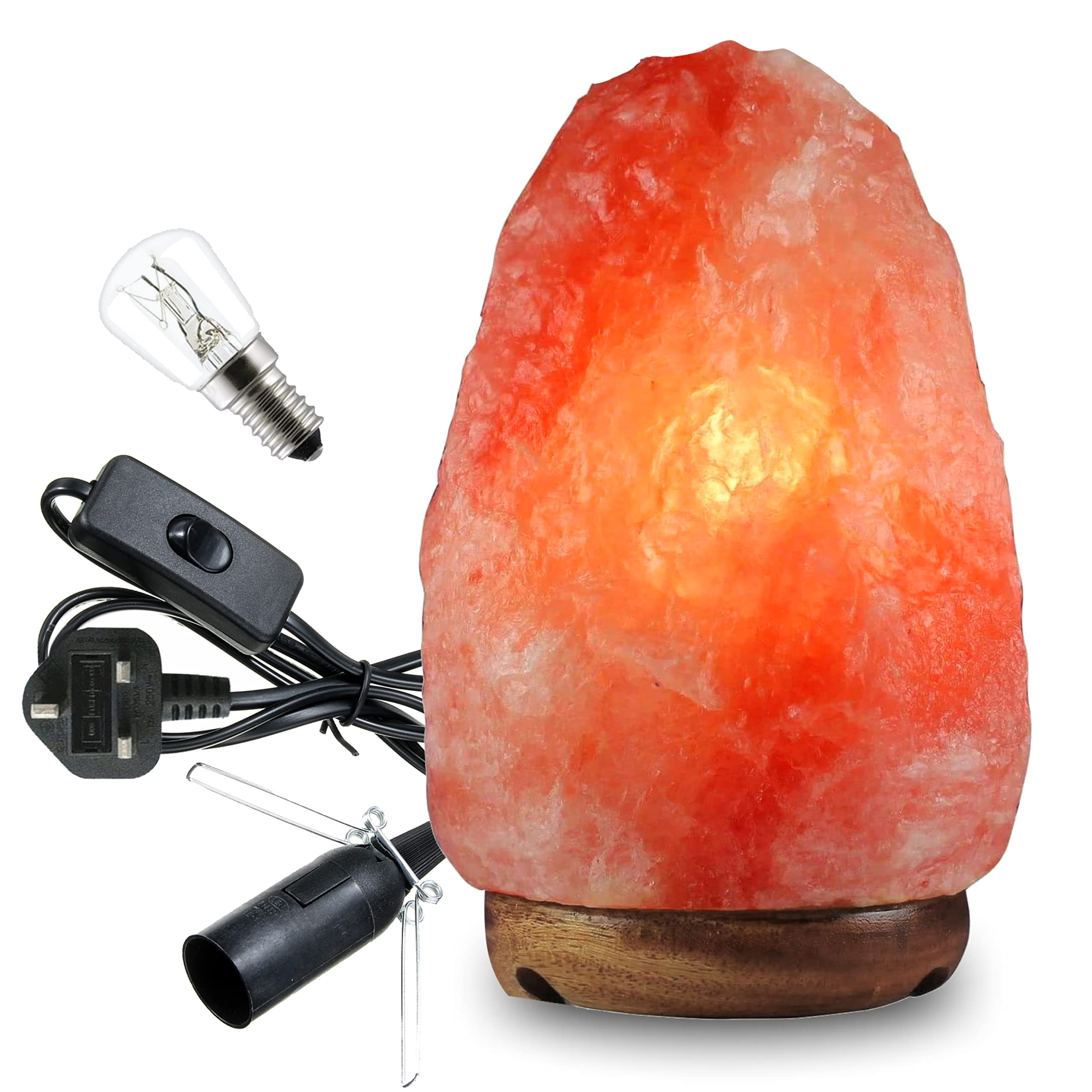 ONEX 2-3 KG Prime Quality 100% Original Himalayan Crystal Rock Salt Lamp Natural from Foothills of The Himalayas Beautifully Hand Craft Comes with Complete Electric Fitting