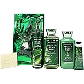 Bath & Body Works Vanilla Bean Noel Deluxe Gift Bag Set - Fragrance Mist - Body Wash - Body Lotion and Hand Cream - with a Natural Oats Sample Soap