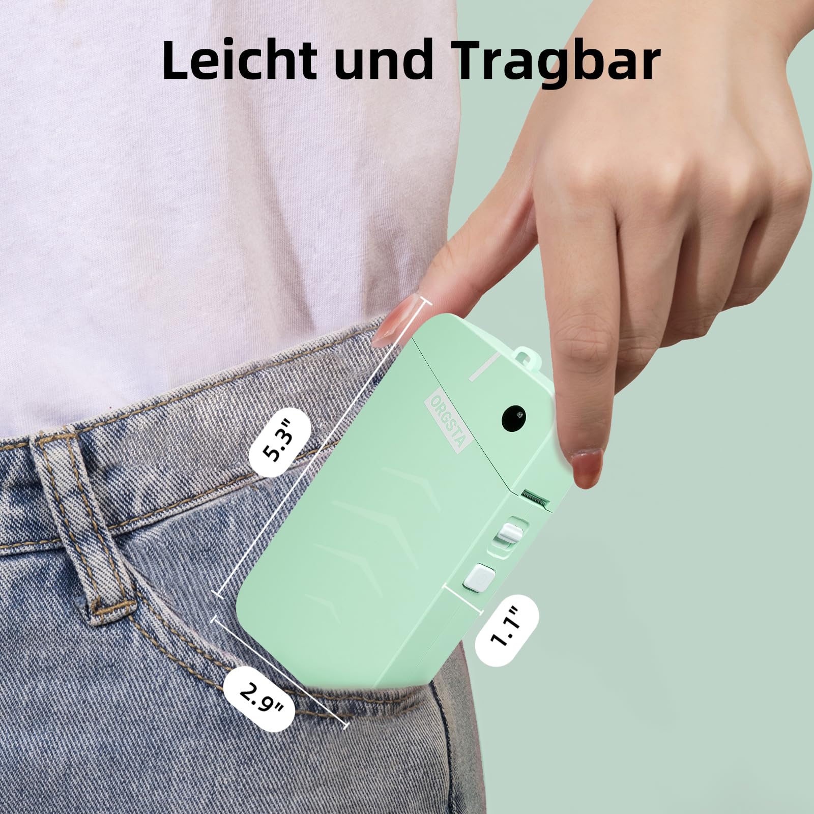ORGSTA S001 Etikettendrucker Selbstklebend Etikettiergerät Bluetooth 2000 mAh Etikettiermaschinen Beschriftungsgerät Ettikettiergeraet Label Printer Sticker Maker Weihnachten 3