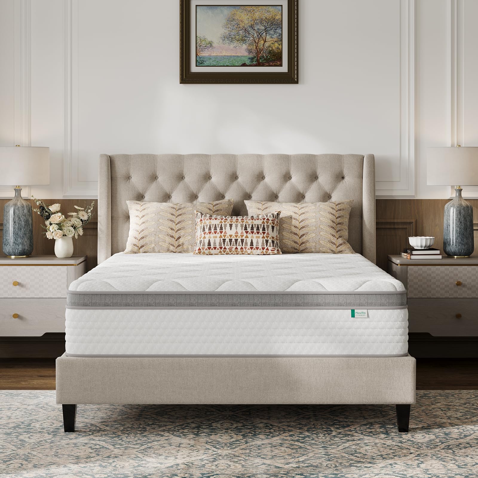 Photo 1 of Novilla Full Size Mattress, 12 Inch Hybrid Mattress in A Box, Pocket Innerspring for Motion Isolation, Supportive & Pressure Relief