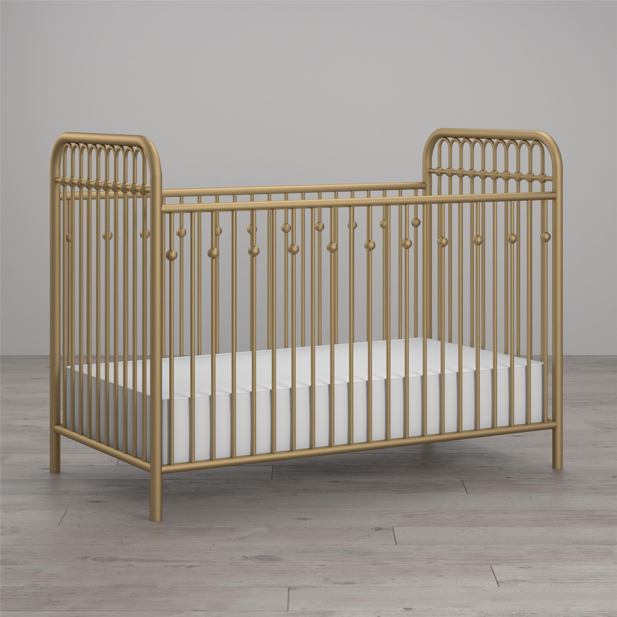 Little Seeds Monarch Hill Ivy Metal Crib, Gold