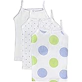 Feathers Girls Polkadot Print Tagless Cami Super Soft Undershirts (3/Pack)