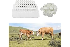 100 Blank Animal Ear Tags, Large Plastic Precision Animal Identification Tags for Livestock, Suitable for Cattle, Horses, Dog
