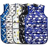 Joyo roy Mess Proof Baby Bibs for Eating Waterproof Toddler Bibs for Boys 2-4 Years Soft Machine Washable Sleeveless Baby Smock Bib Travel Reusable Led Weaning Apron for Feeding Bib with Food Catcher