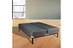 Spinal Solution, 8-Inch Sturdy Split Box Spring for Mattress Support-Durable and Fully Assembled, Natural Wood Foundation for Full, White