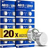 5 Plus LR44 A76 357 303 SR44 1.5V Alkaline Button Cell Batteries 20 Pack