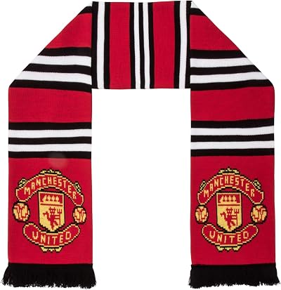 Manchester United FC Official Stripe Bar Scarf Jacquard Knit 132 cm