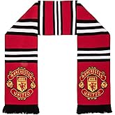 Manchester United FC Authentic EPL Stripe Scarf - UK Import, Red,white,black, 5ft
