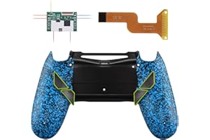 eXtremeRate Textured Blue Dawn Programable Remap Kit for PS4 Controller with Upgrade Board & Redesigned Back Shell & 4 Back Buttons - Compatible with JDM-040/050/055 - Controller NOT Included