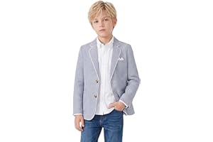 LOLANTA Boys Seersucker Blazer Jacket Kids Lightweight Striped Blazers for Formal Casual Events Dress Outfits Tuxedo Suit