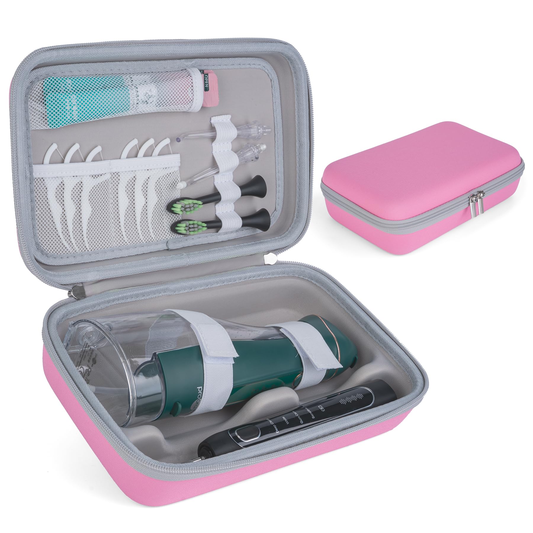 Photo 1 of SMYV Water Flosser Travel Case, Portable Oral Irrigator Organizer, Sturdy Carrying Storage Holder for Flosser, Electric Toothbrush, Toothpaste and Irrigator Accessories (Case Only) - Pink