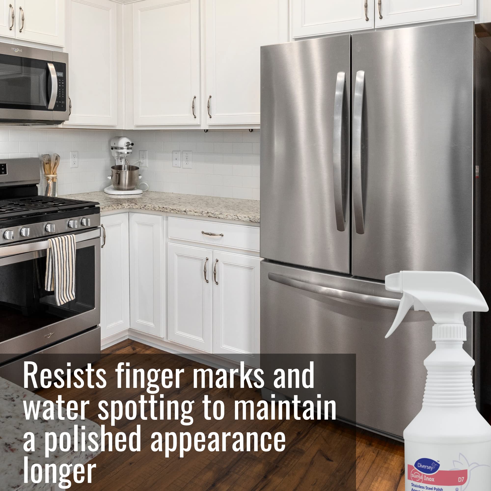 Diversey 94368259 SUMA INOX Stainless Steel Polish, Cleans Appliances, Brass, Copper & Polishes Metals, Ready-to-Use Spray, 32-Ounce