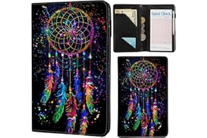 ANNAMISSI Server Books for Waitress,Cute Pocket Leather Money Organizer Wallet Note Pad Cash Bill Restaurant Guest Check Book Holder Pocket Presenter Fit Server Apron Waitress Book (Dream Catcher)