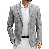 Vssjavun Mens Blazer Casual Sport Coats Slim Fit Two Button Lightweight Suit Jacket Business Jacket
