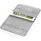 Spring Chef 100% Heavy Duty Stainless Steel Baking Rack & Cooling Rack, Oven Safe, 11.8 x 17 Inches, Set of 2, Fits Half Shee