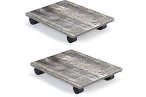 FAGIGY Rolling Computer Stand Set of 2, PC Stand for Floor, Computer Tower Stand with 4 Fixable Rolling Casters, Under Desk Printer Stand with Wheels, Ventilated PC Tower Stand for Offices, Home, Game, Gray