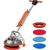 HHQ 15" Floor Buffer Machine, Commercial Floor Scrubber Machine with Brushes and Pads, Heavy Duty Floor Cleaner and Polisher- Deep Clean and Polish Your Floors with Ease
