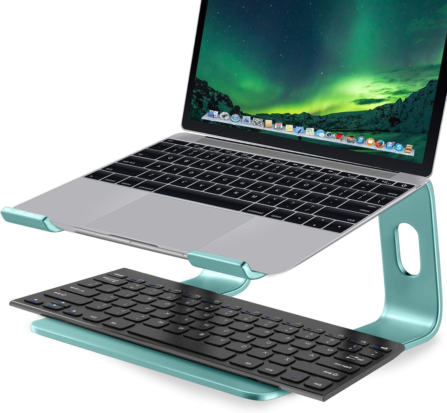 Soundance Laptop Stand, Aluminum Computer Riser, Ergonomic Laptops Elevator for Desk, Metal Holder Compatible with 10 to 15.6 Inches Notebook Computer, Green: Office Products