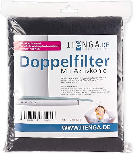 Itenga Universal Aktivkohlefilter Kohlefilter Fur Jede Dunstabzugshaube Geeignet Zuschneidbar 47x57cm Set Fettfilter Aktivkohle Fur Geruchsfreie Kuche Dunstabzugshaubenfilter Amazon De Elektro Grossgerate