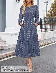 ZESICA Women's Fall Long Sleeve Maxi Dresses 2025