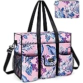 BARRGIE Utility Tote - Water Resistant with 19 Exterior/Interior Pockets - Large Women/Teacher/Work Bag