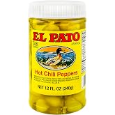 El Pato Hot Chili Peppers 12oz Pickled Yellow Chili Peppers 340g Kosher