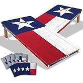 YouTheFan State of Texas 2&rsquo; x 4&rsquo; All Wood Cornhole | Regulation Size, All Wood Construction, UV Direct Printed on All Sides, Includes 2 Boards and 8 16oz Team Bags in 2 Colors