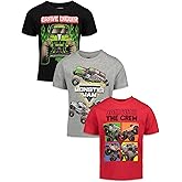 Monster Jam 3 Pack T-Shirts Toddler to Big Kid Grave Digger El Toro Loco Monster Mutt