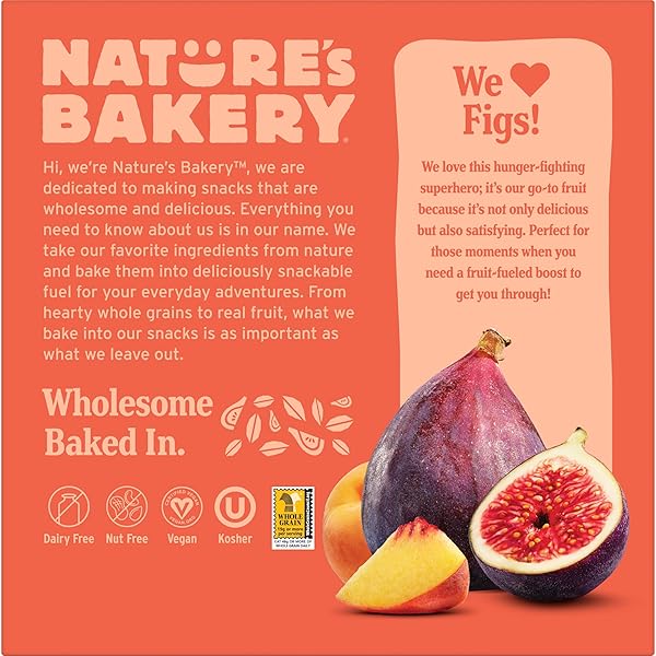 NATURE’S BAKERY WHOLE WHEAT FIG BARS, PEACH APRICOT, VEGAN SNACKS, NON-GMO (6 COUNT OF 2 OUNCE BARS), 12 OUNCE