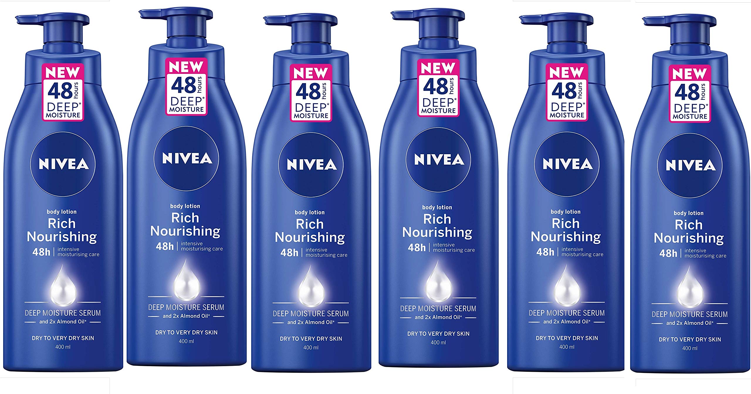 NIVEA Rich Nourishing Body Lotion, 400ml, Pack of 6