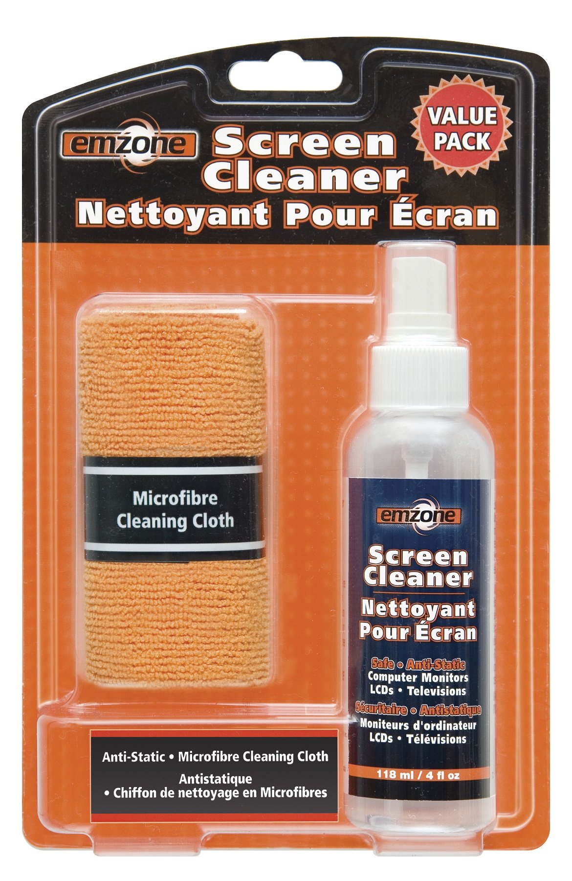Moneysworth & BestEmzone Screen Cleaner & Microfiber Cloth Value Pack