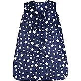 Hudson Baby Unisex Baby Plush Sleeping Bag, Sack, Blanket, Navy Stars, 0-6 Months