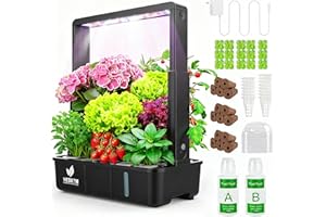 HEDETM Hopegarden Indoor Garden Hydroponics Growing System: 15 Pods Plant Germination Kit Herb Vegetable Growth Lamp Countertop with LED Grow Light - Hydrophonic Planter Grower Harvest Lettuce