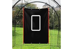 VEASAERS Baseball Backstop with Strike Zone 4ft x 6ft Batting Cage Target Catcher Image Backdrop Softball Pitching Hitting Targets Training Practice Tool