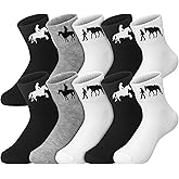Shyyween 12 Pairs Cowboy Horse Socks for Men Women Western Horse Riding Socks for Riding Lover Gifts Equestrian Derby Party Favors Accessories
