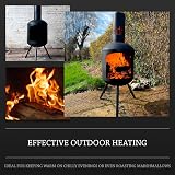 Log Barn Black Steel Chiminea 43x43x118cm Outdoor Log Burner with Poker view 5