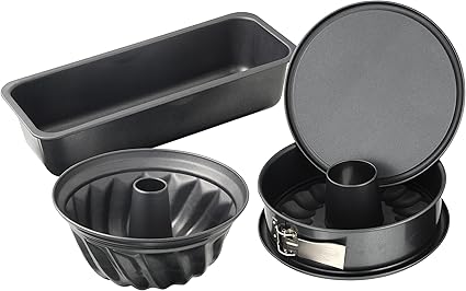 Dr Oetker 4er Backformen Set Back Harmonie Springform Flach Und Rohrbodeneinsatz Kastenform Und Gugelhupfform Kuchenformen Mit Antihaftbeschichtung Farbe Grau Menge 1 X 4er Set Amazon De Kuche Haushalt