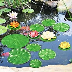 AIQINHU Artificial Lily Pads for Pond, 10 Pcs 5