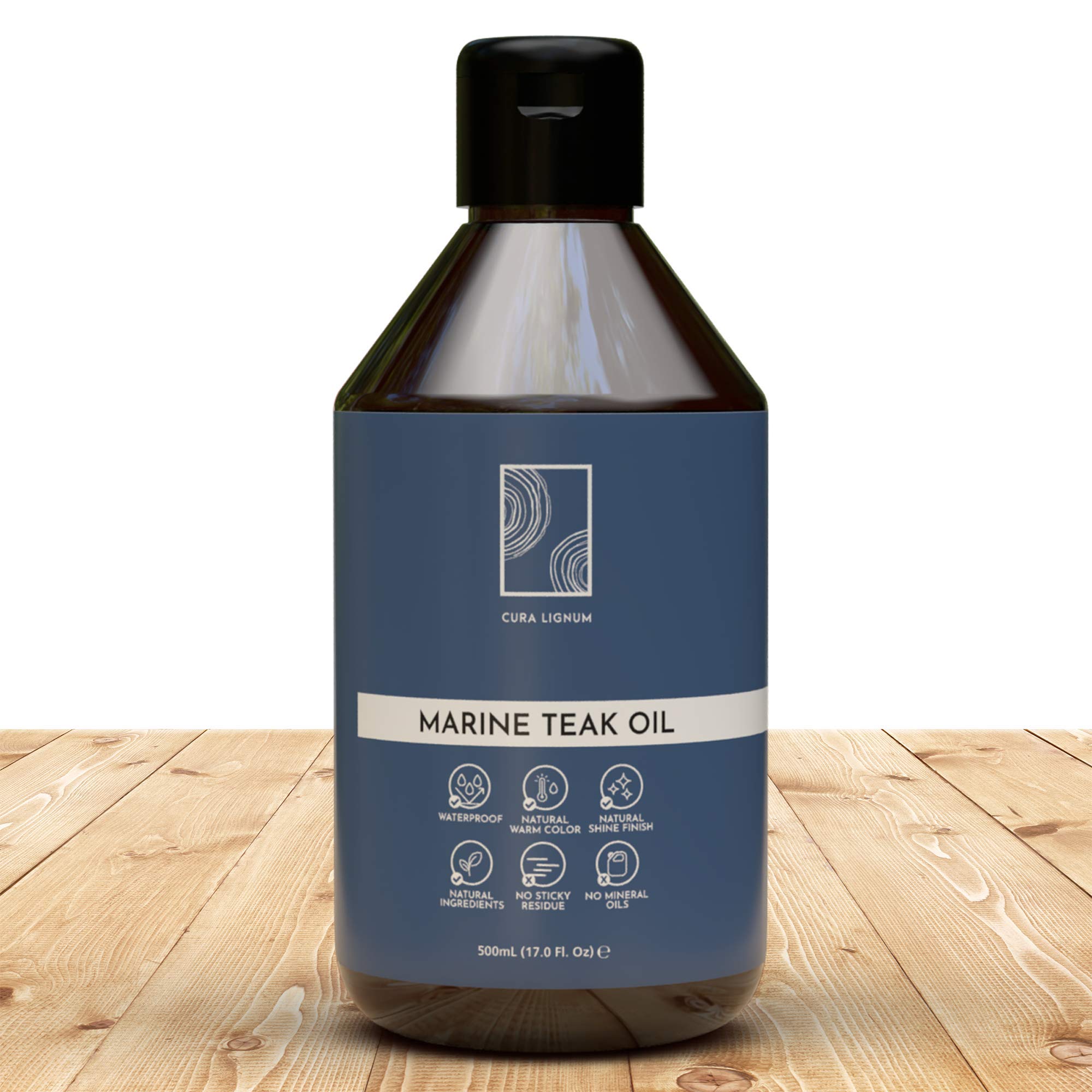 Cura Lignum® Teak Oil for Outdoor Furniture - Marine Grade Teak Oil for Garden Furniture, Decking & Wood Care - Deep Wood Protection Against Sun & Water - Natural Preserver - Made in Germany