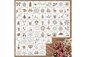 YHSLMH Small Christmas Ornament Stencils for Painting on Wood Mini Christmas Tree Stencils for Painting Ornament Crafts Door Hanger Home Canvas Wall Holiday (70pcs Christmas 2in)