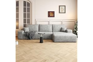 AUGOP 108" Sectional Couches for Living Room Modern Modular Sofa with L-Shape Couchs Upholstered Boneless Couch Deep Seat Sectional Couch with Chaise (Grey, Right Facing Chaise+2Seaters)