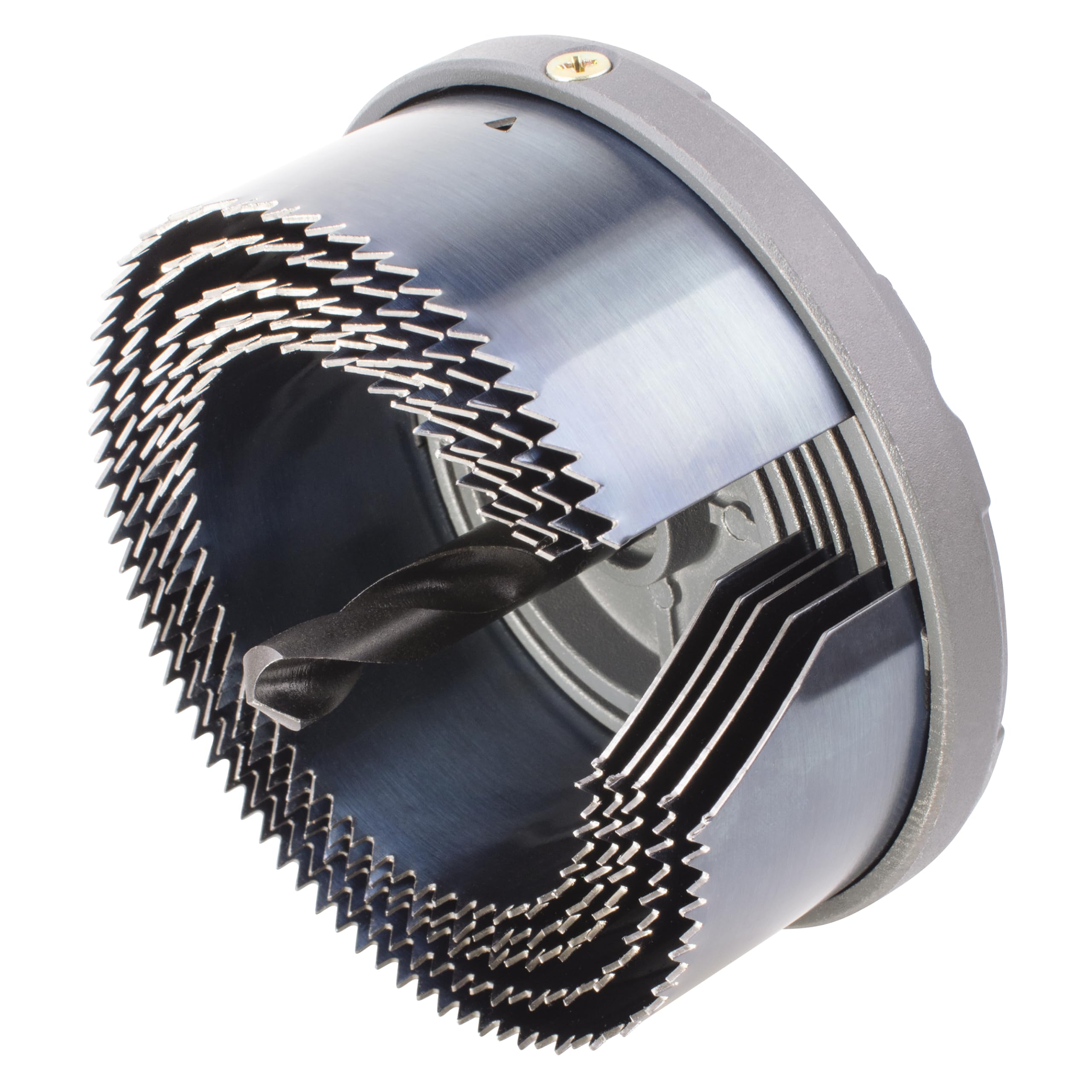 wolfcraft Standard Hole Saw Set 5 Pcs. with Metal Body I 8918000 I Saw with 5 Quick-Change Blades, Ø 68-100 mm, Cutting Depth 33 mm