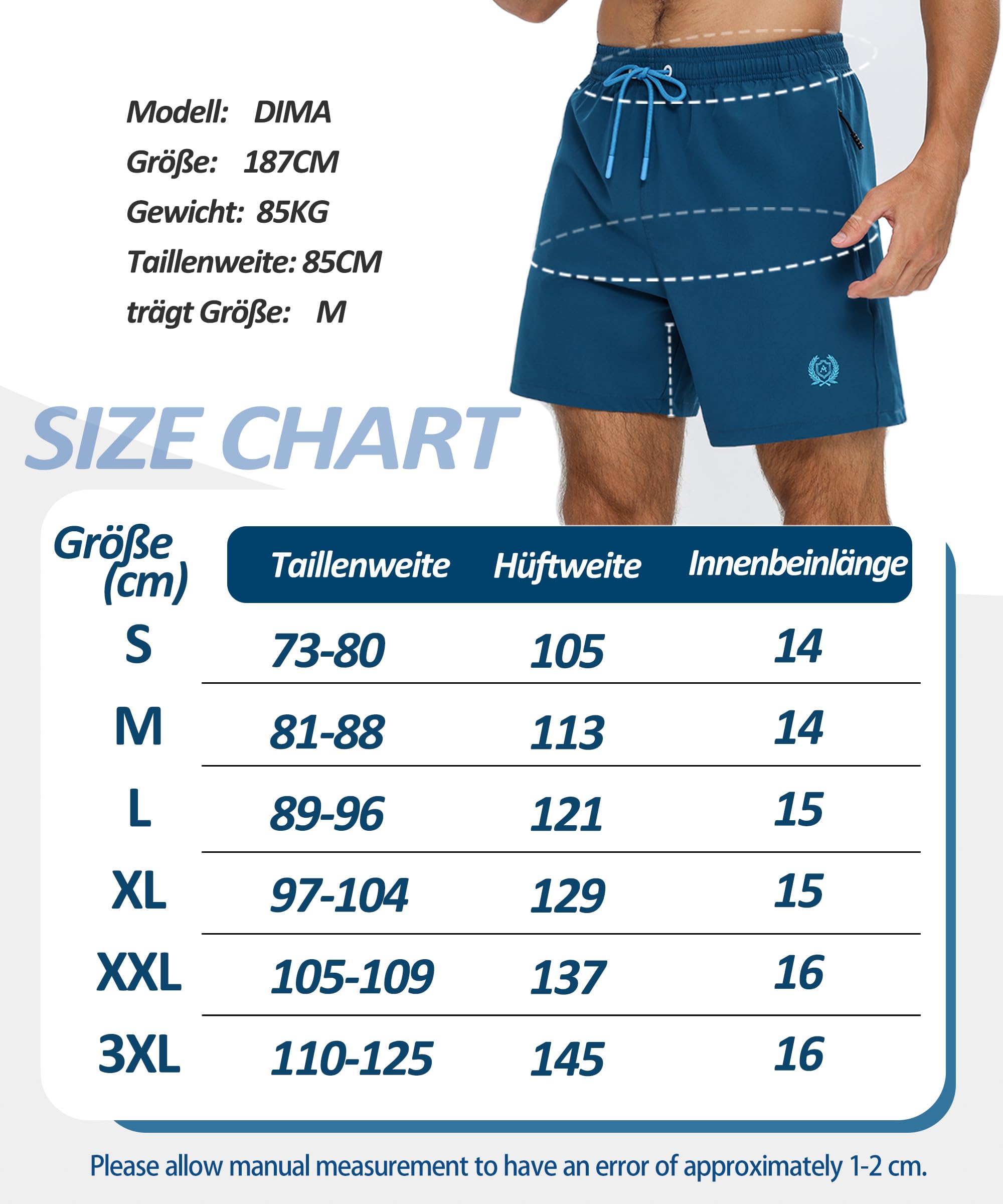 APTRO Herren Badehosen Schnelltrocknend Boardshorts Reißverschlusstaschen Badeshorts mit Mesh-Futter Einfarbig Sport Shorts Orange L 6