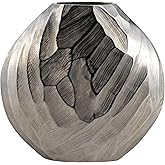 Flower Vase for Home Decor – Modern Hammered Metal Accent, Decorative Centerpiece for Floral Arrangements on Dining Table, Co