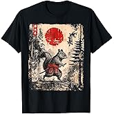 Samurai Squirrel Japanese Vintage Funny Gifts Graphic Art T-Shirt