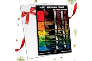 SUPERB HOME Best Improved Version Meat Temperature Chart Smoking Guide Magnet Beautiful Color Coded More Meat Types (46) & Wood Flavors Smoker Accessories Gifts for Men BBQ Pellet Grill Cooking Time Cookbook