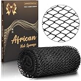 SPMKTBOZAI African Net Sponge Authentic, Exfoliating Net for Body Back | African Net Sponge with Knots| Long Stretch Net Spon
