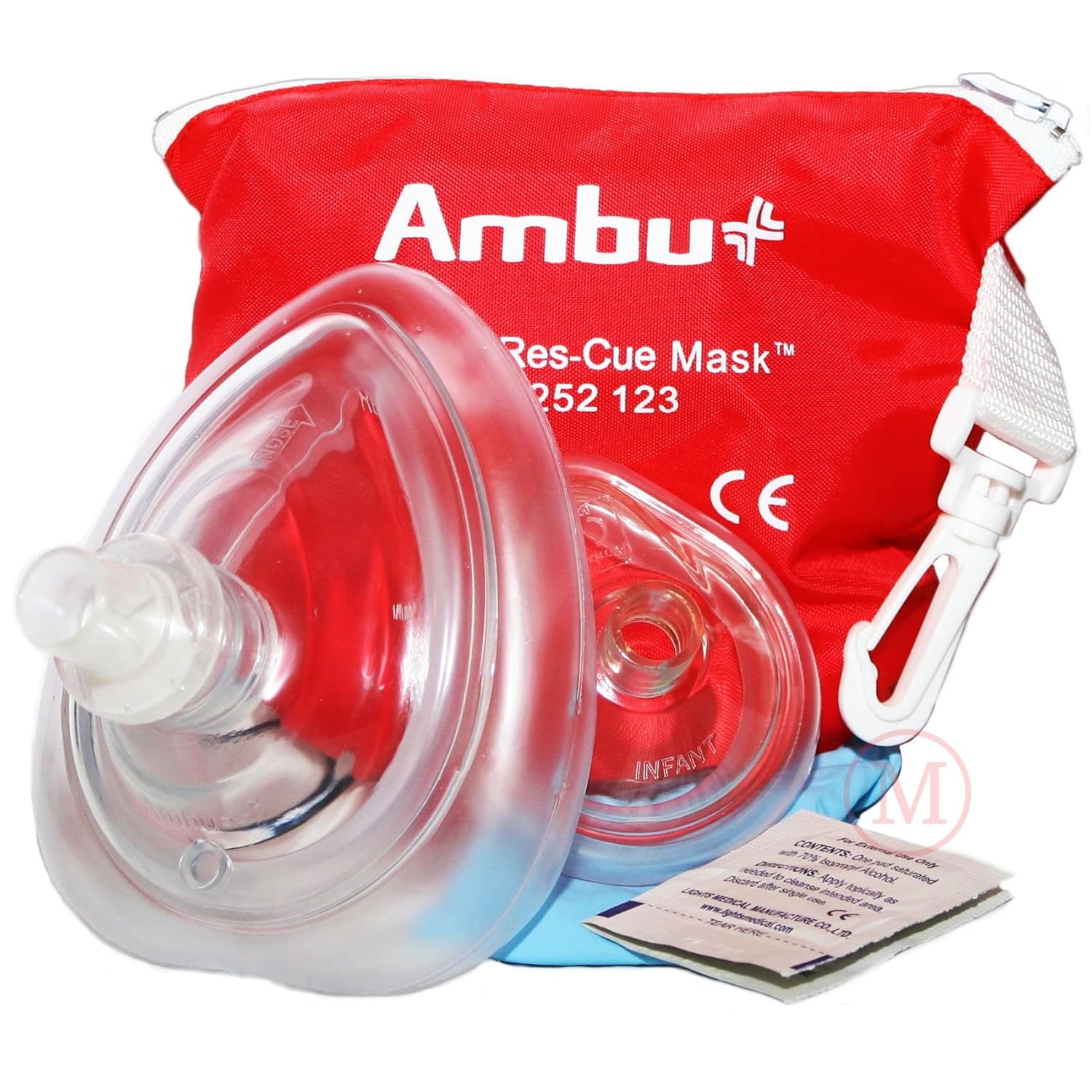 AMBU 000 252 123 Red PVC CPR ResCue Adult and Infant Face Masks