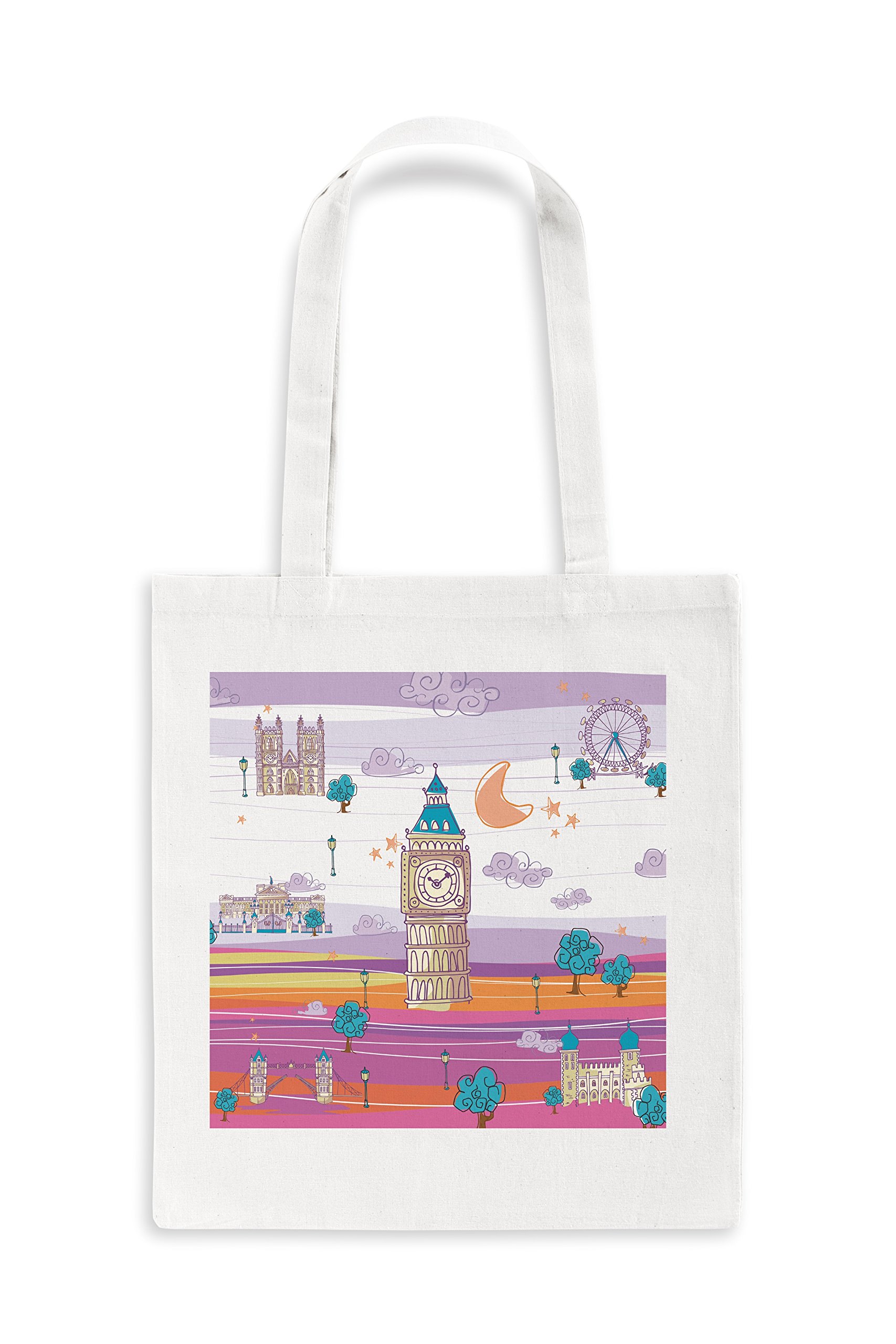 Eiffel Baby England – Bag, 38 x 42 cm, Mauve/Orange