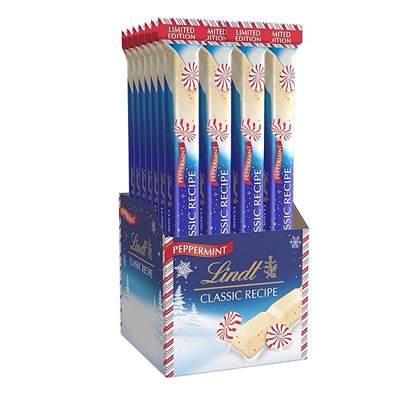 LINDT CLASSIC RECIPE HOLIDAY WHITE CHOCOLATE PEPPERMINT CANDY...